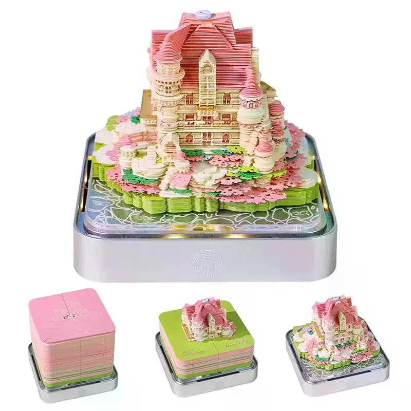 2027 Desk Calendar LED Light 3D Tear-Away Paper Carving Art Gift