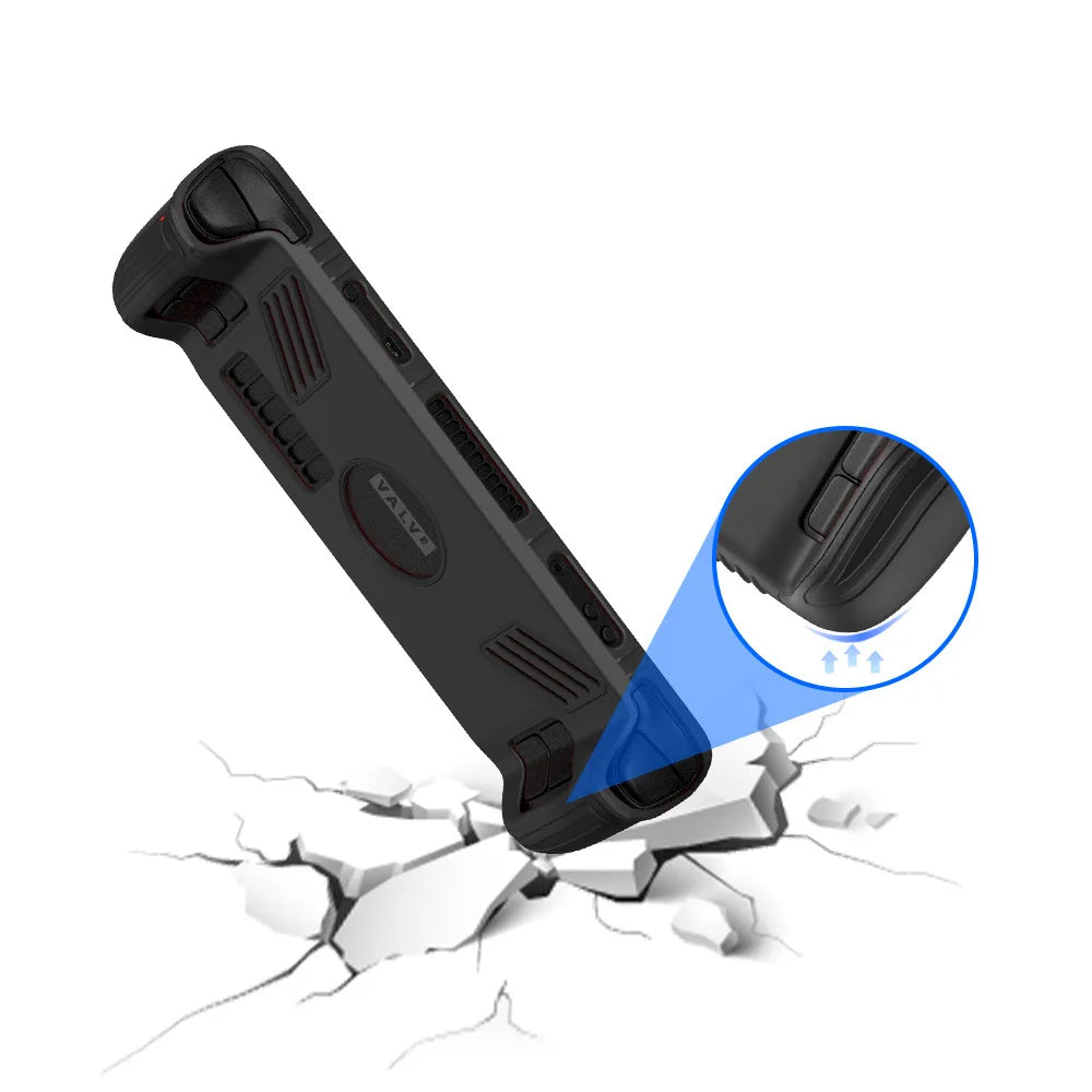 Suitable for Steam Deck Handheld Game Console Silicone Protective Case and 4PCS Button Dust Covers Non-slip Dust-proof Anti-fall Peaceful Pleasures Health and Wellness