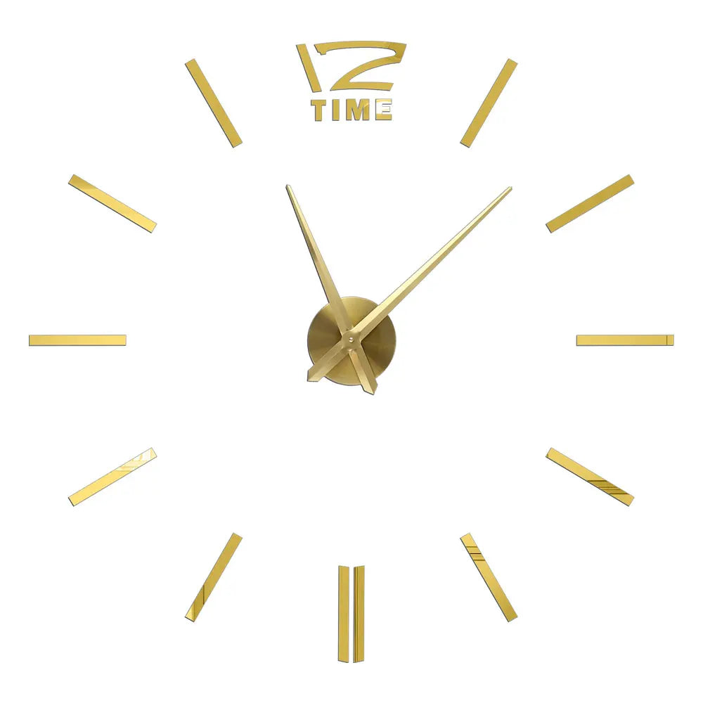 Large 3D DIY Acrylic Wall Clock – Modern Quartz Mirror Sticker Clock for Living Room & Home Décor | 40–130cm