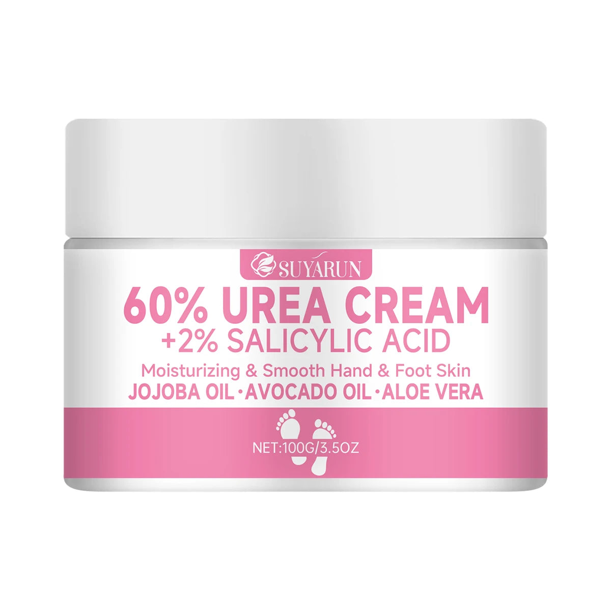 SUYARUN 60% Urea Foot Cream for Cracked Heels & Dry Skin - Intensive Moisturizing Treatment, Callus Remover, Diabetic Foot Care. Peaceful Pleasures Health and Wellness 100g