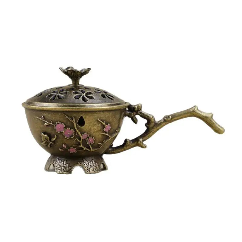 Retro Plum Blossom Incense Burner | Zinc Alloy Hollow Design Incense Burner Peaceful Pleasures Health and Wellness