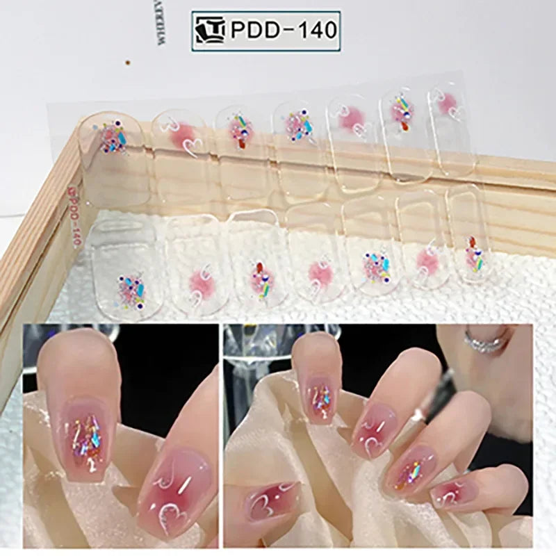 Self Adhesive Sparkling Glitter Full Cover Designer Art Nail Decoration Fashion Manicure Nail Stickers Peaceful Pleasures Health and Wellness PDD-140