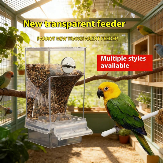 Large Anti-Splash Bird Feeder Box for Parrots & Small Birds