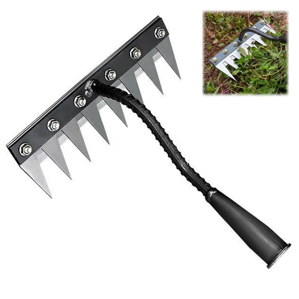 Metal Garden Rake 5–8 Teeth | Weeding & Soil Loosening Tool