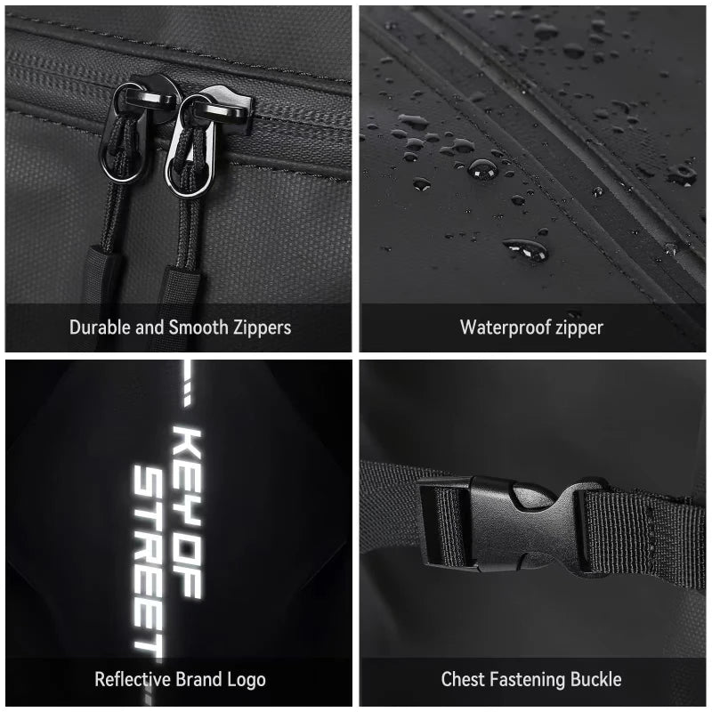 Waterproof Motorcycle Backpack | Helmet Storage, Reflective Strip