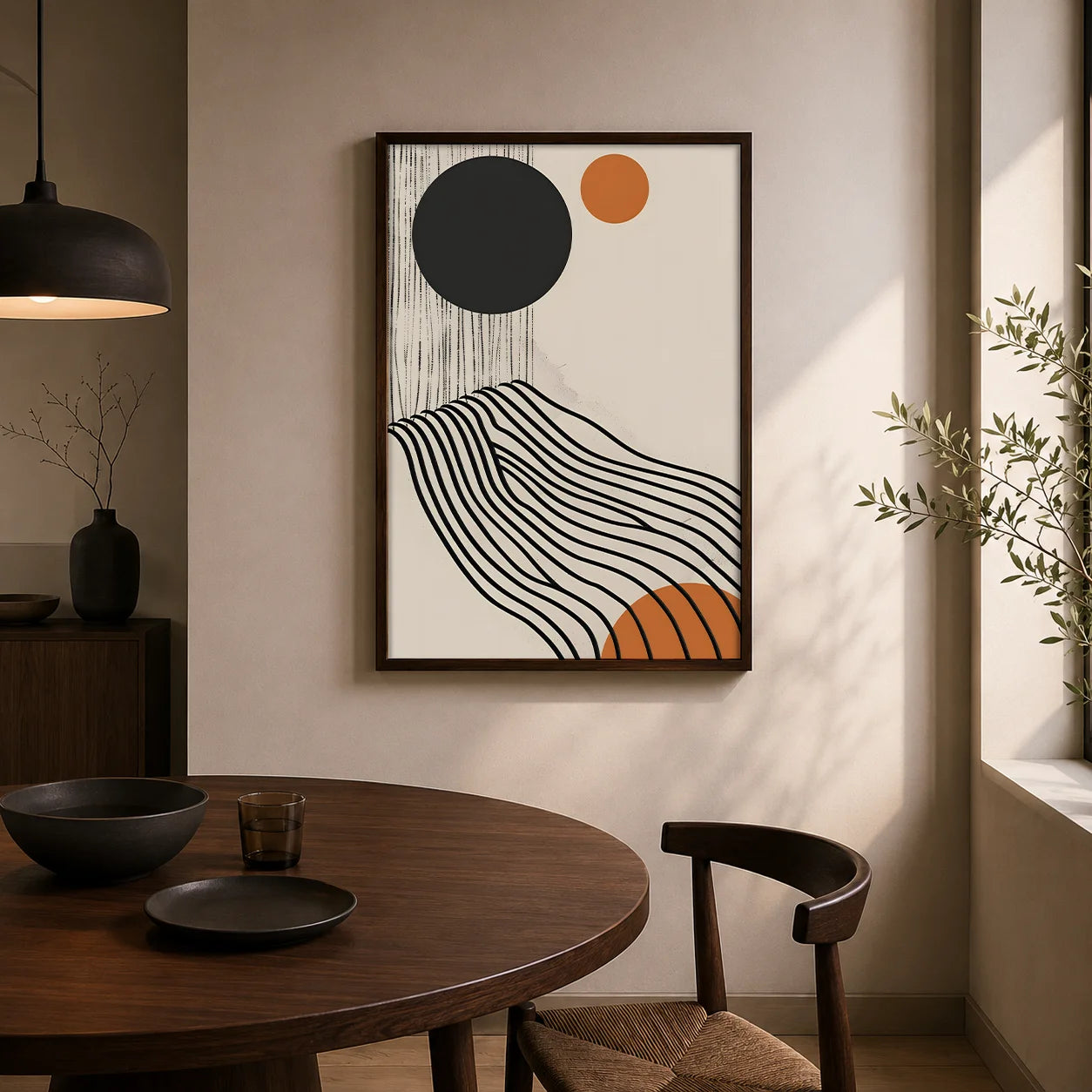 Abstract Geometric Canvas Wall Art | Modern Vintage Poster Print Canvas Wall Art Print Peaceful Pleasures Health and Wellness