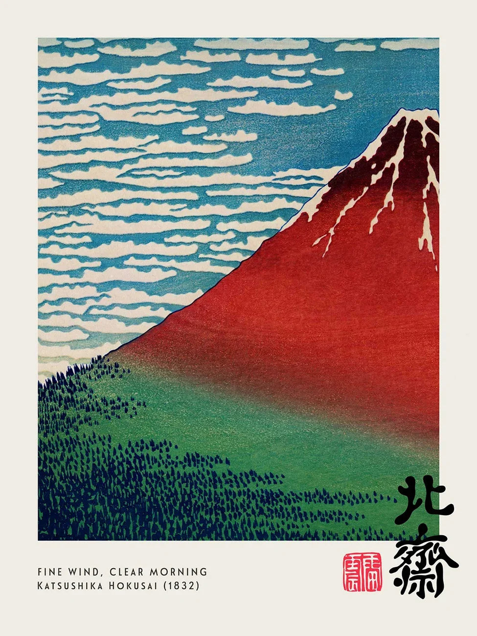 Hokusai Great Wave Mount Fuji Unframed Canvas Wall Art Print
