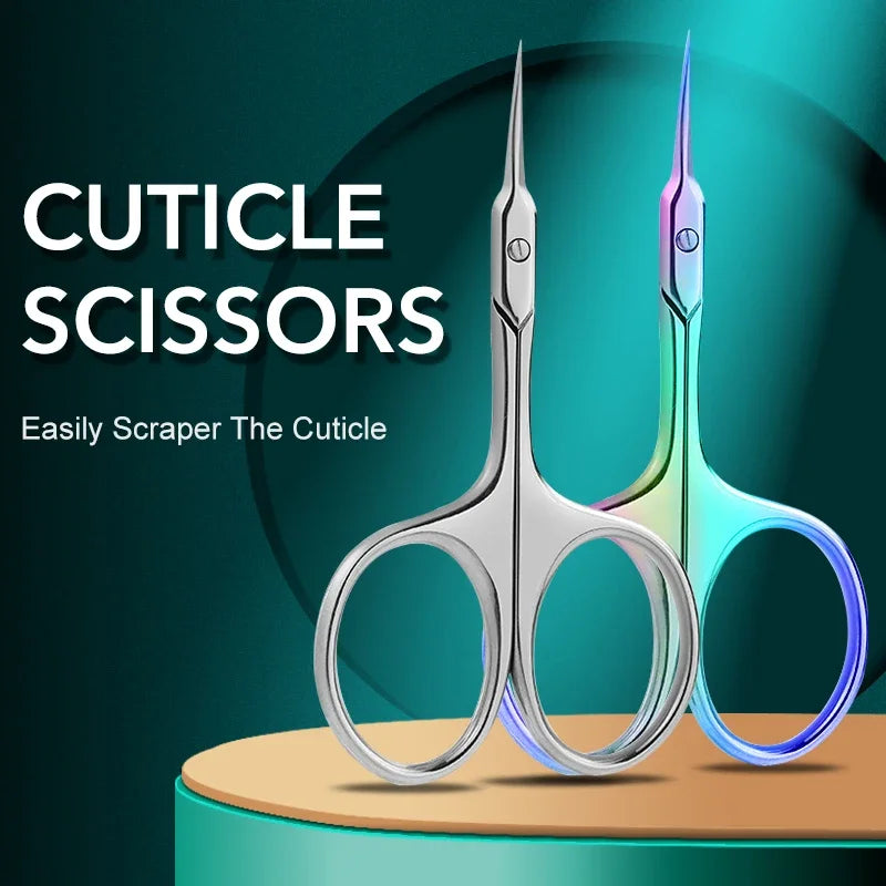 Curved Stainless Steel Cuticle Scissors – Nail & Brow Tool