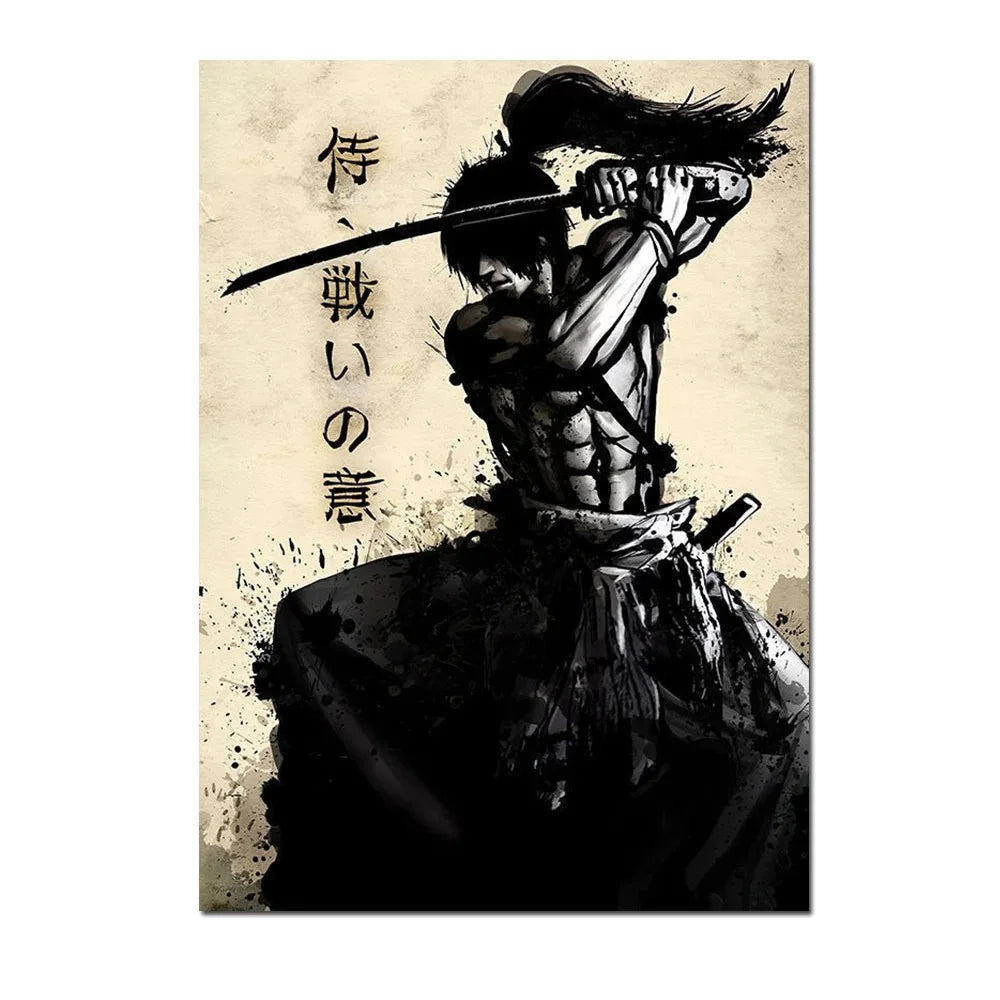 Japanese Samurai Canvas Wall Art | Unframed Poster Print