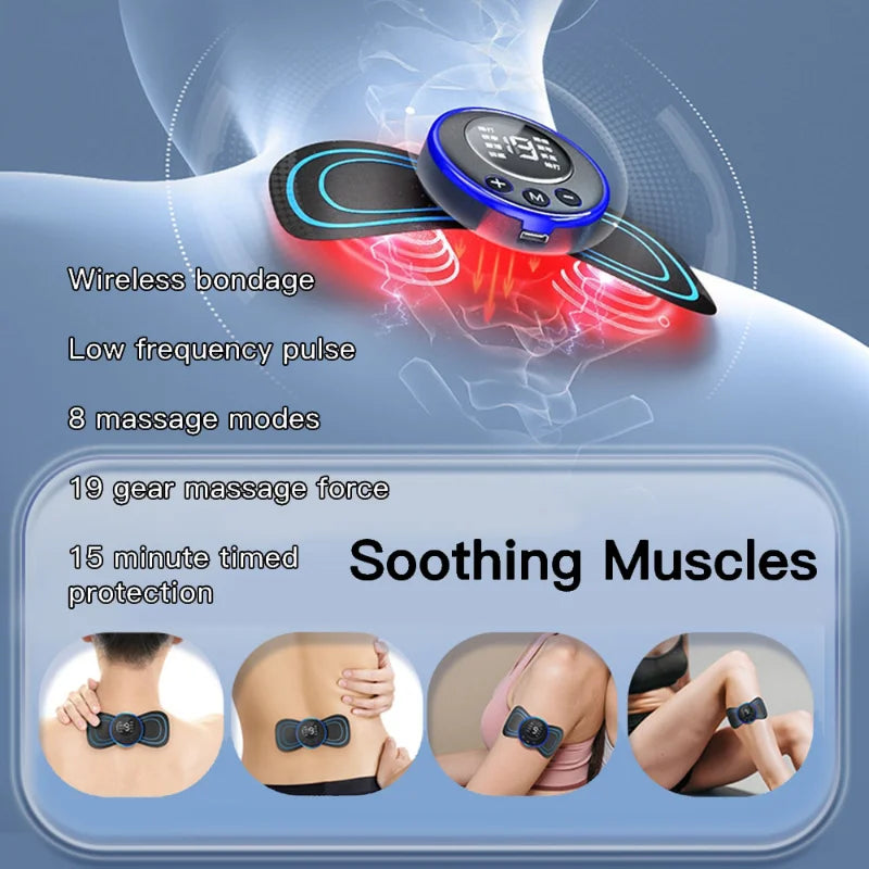 EMS Neck Massager – 8 Mode Rechargeable Cervical Pain Relief