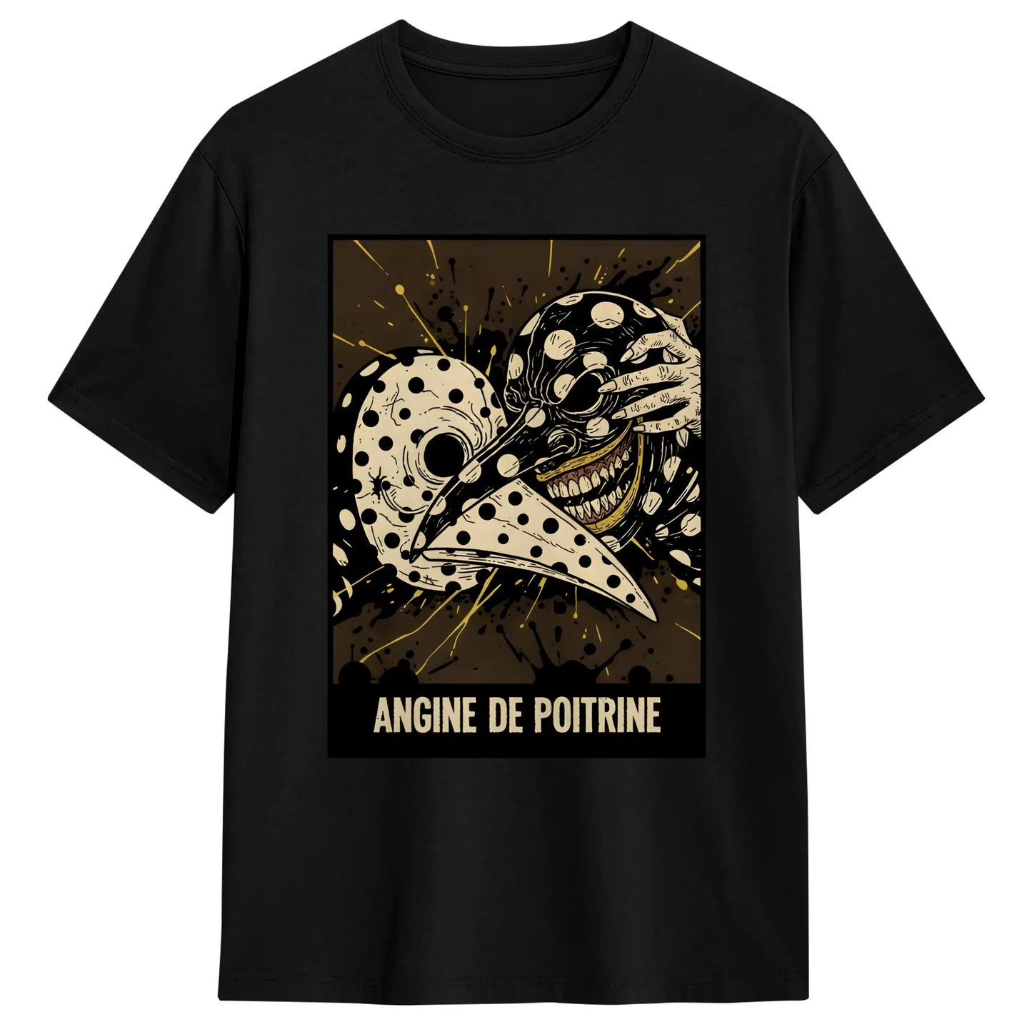 Men's T-Shirt Angine De Poitrine Band Fashion Cotton Tees Short Sleeve T Shirts O Neck Clothing Printed Peaceful Pleasures Health and Wellness