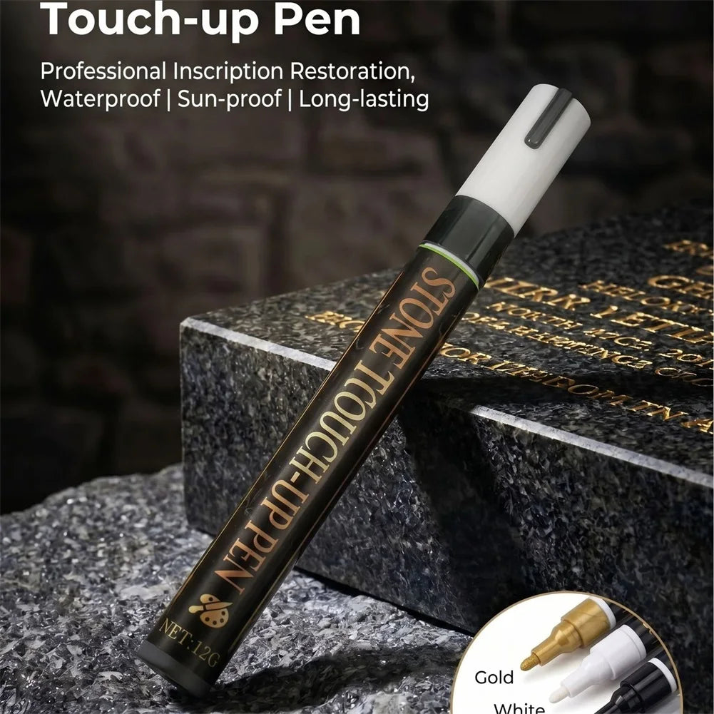 Tombstone Marker Pen For Restoring Faded Grave Inscriptions Waterproof & Fade-Resistant Permanent Ink Outdoor Rock Painting Peaceful Pleasures Health and Wellness Black B