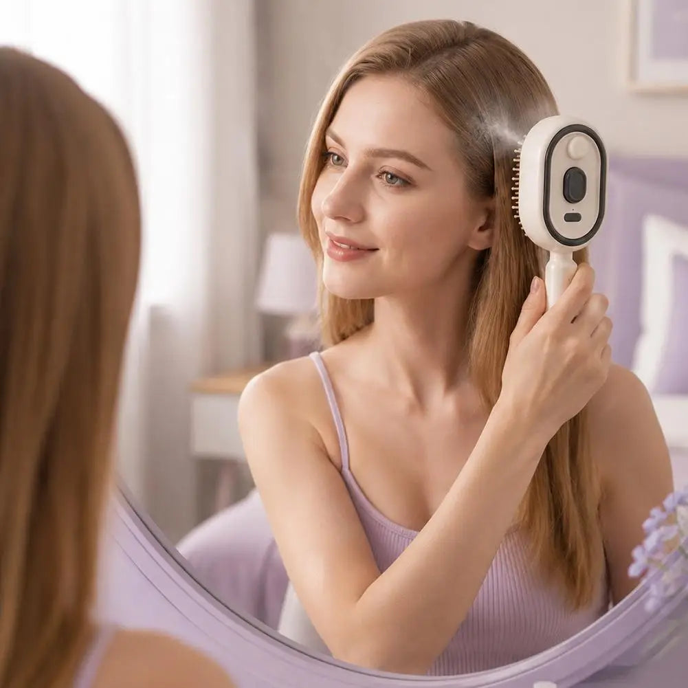 Electric Scalp Massager Comb – Spray, Vibration & Essential Oil