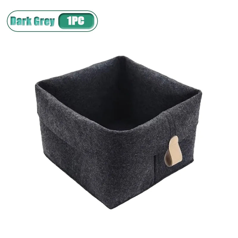 Felt Storage Basket | Foldable Organizer Bin – Home, Dorm & Office