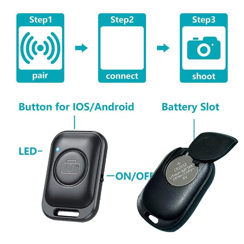 Bluetooth Selfie Remote Shutter – Universal Smartphone Camera Peaceful Pleasures Health and Wellness