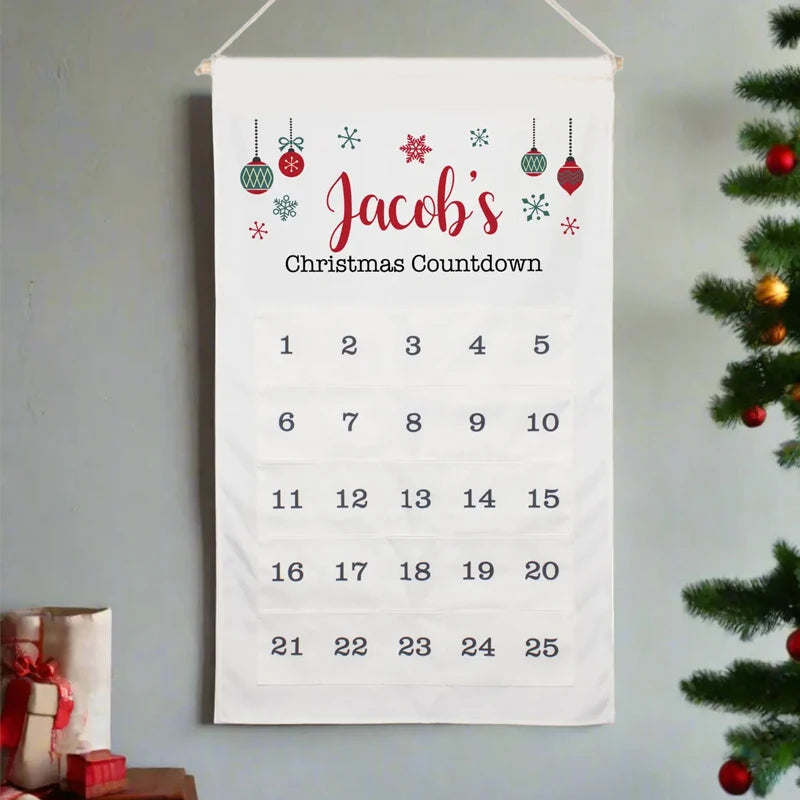 Personalized Christmas Advent Calendar with Pockets | Kids Gift Advent Calendar Peaceful Pleasures Health and Wellness