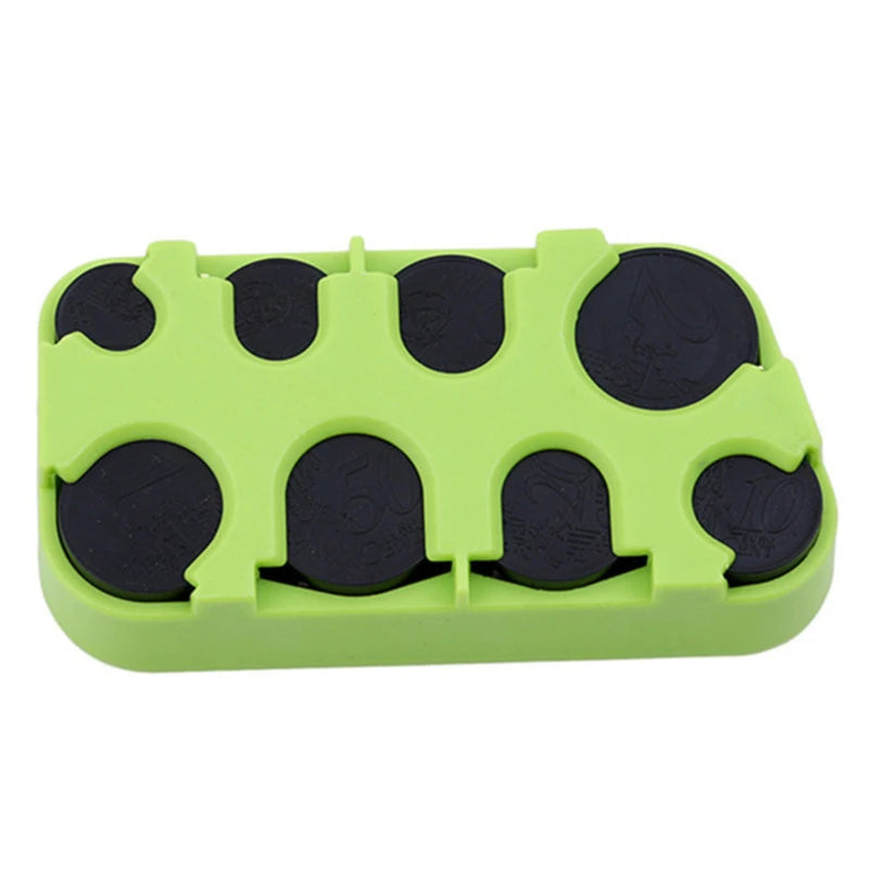 Plastic Coin Holder Case for US Euro Coins Portable Coin Organizer Storage Box with Multiple Slots for Travel Daily Use Peaceful Pleasures Health and Wellness green