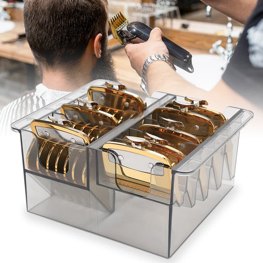 8 Grids Desktop Limit Comb Storage Box Comb Storage Case Clipper Comb Holder Hair Clipper Rack for Hair Salon Tool Transparent Peaceful Pleasures Health and Wellness