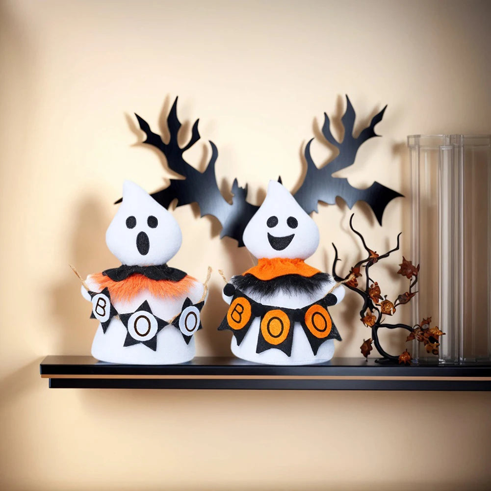 White Ghosts Plush Doll Decor For Halloween Mini Ghosts Stuffed Doll Party Home Table Tray Decor For Spookys Porch Decoration Peaceful Pleasures Health and Wellness