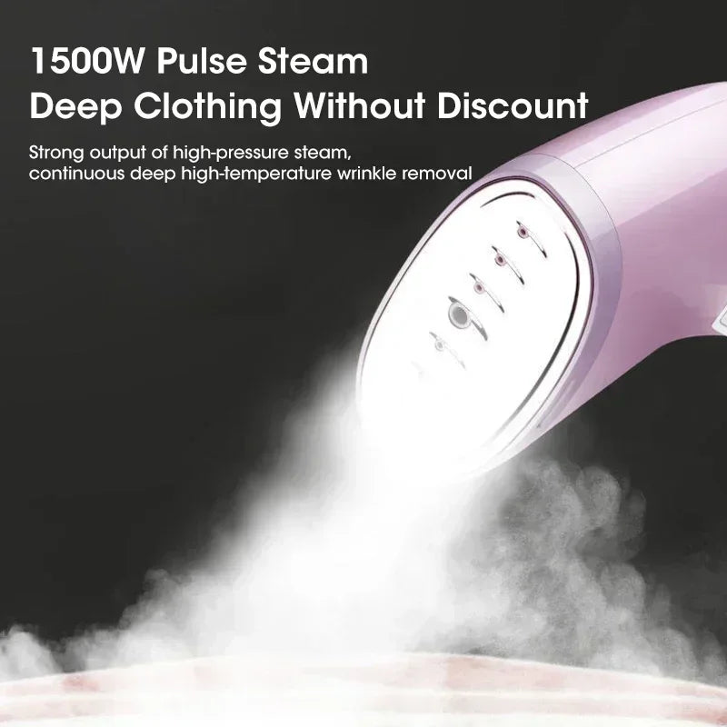 Handheld Garment Steamer 1500W Fast Heating 330ml Portable Steam Iron For Clothes Fabric Home Travel Office Wedding Anti-Drip Peaceful Pleasures Health and Wellness