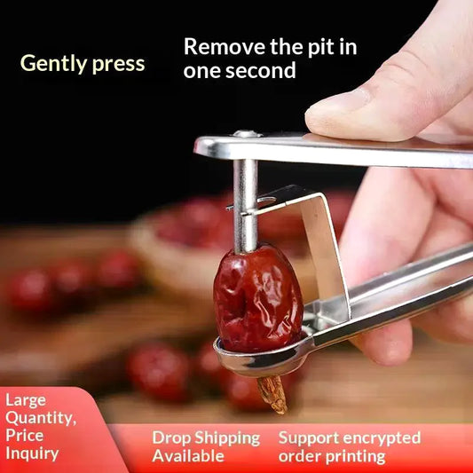 Stainless Steel Cherry & Olive Pitter Tool – Stone Remover Fruit Pitter Tool Peaceful Pleasures Health and Wellness Default Title