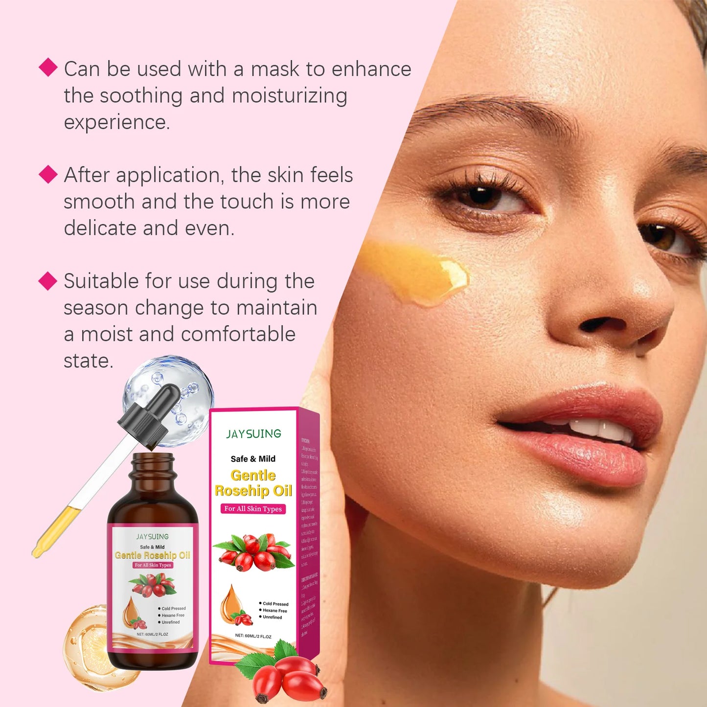 Rose Fruit Seed Facial Oil – Fine Lines, Pores & Hydration 60ml