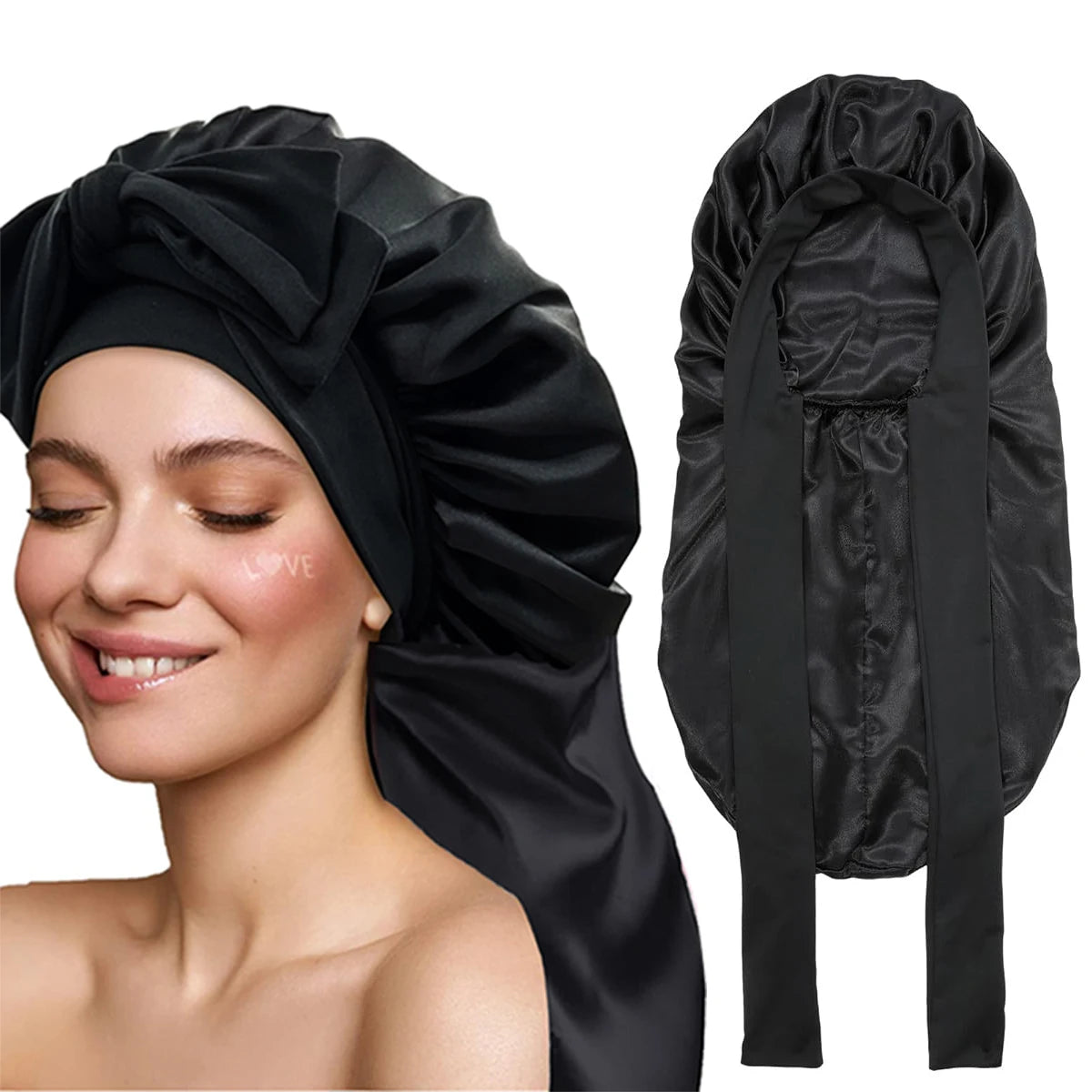 Extra Large Satin Bonnet for Natural & Curly Hair | Sleep Cap