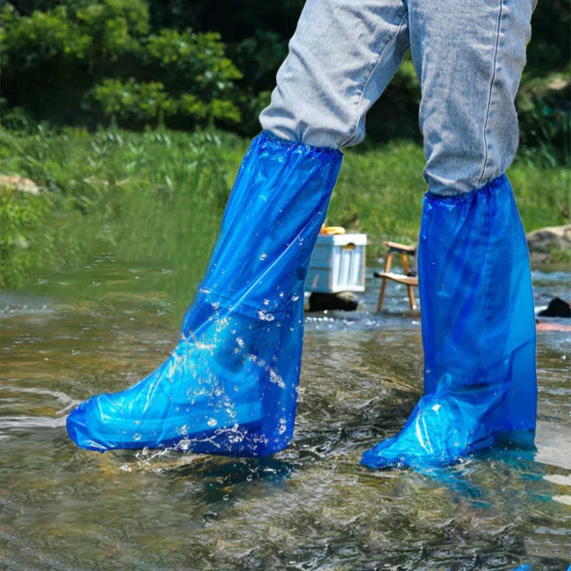 10-Pack Disposable Waterproof Shoe Covers | Thick PE Rain Protectors