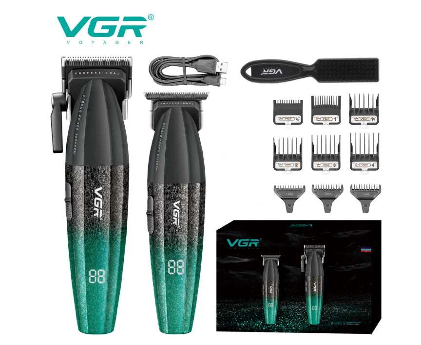 VGR Professional Electric Hair Clipper 9000 RPM High end Multi gear Adjustment Electric Push Cutting Alloy Blade Trimmer V-640S2 Peaceful Pleasures Health and Wellness USB