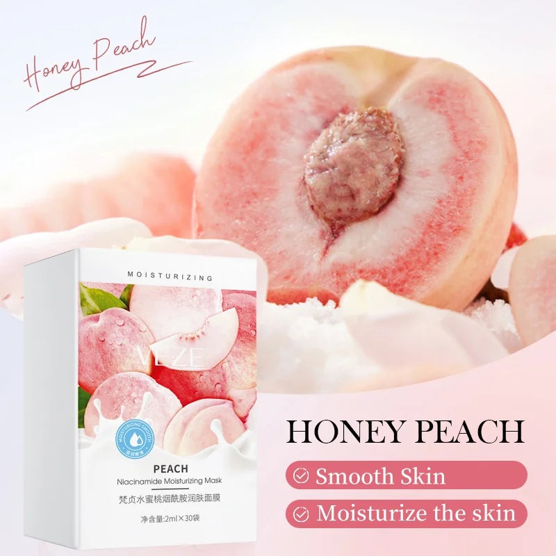 Peach Sleeping Mask with Niacinamide – 30 Pcs Overnight Mask