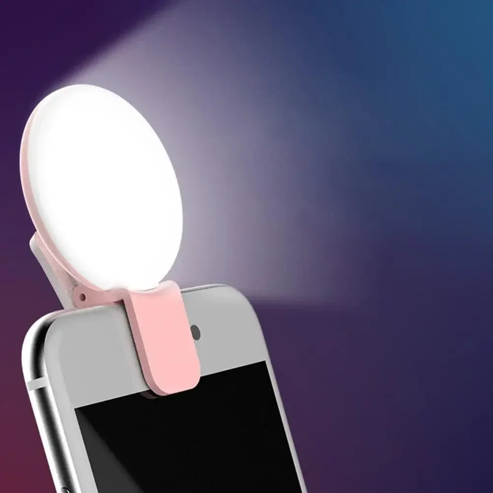 Mini LED Selfie Ring Light Clip-On Fill Light for Phone