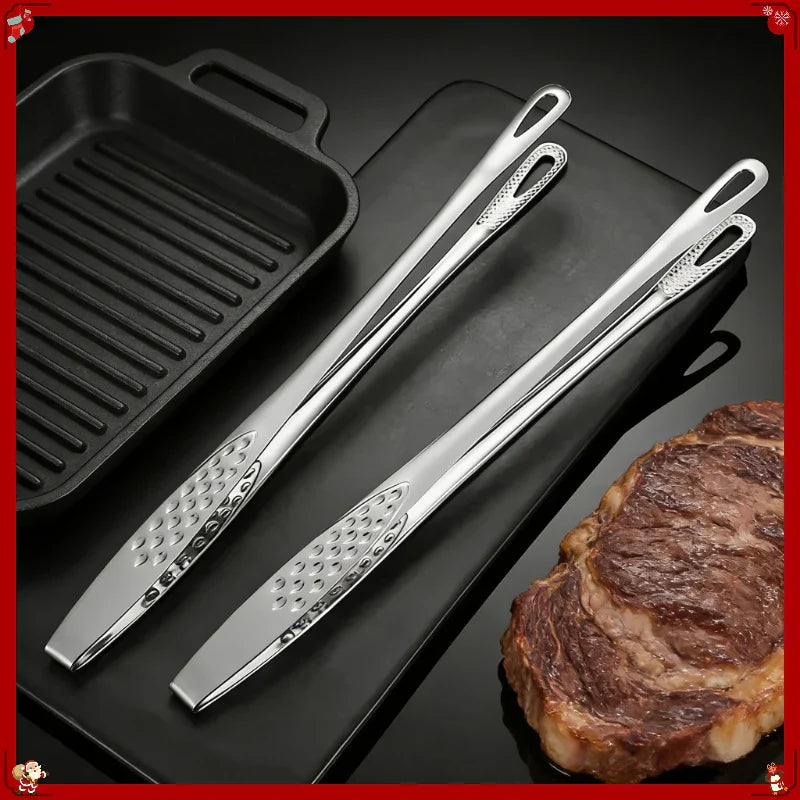 Stainless Steel BBQ & Kitchen Tongs | 24cm & 28cm Food Tongs
