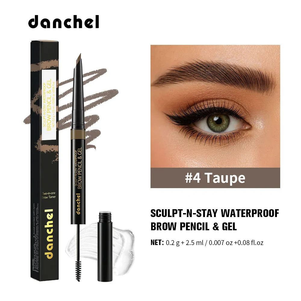 2-in-1 Waterproof Eyebrow Pencil & Gel – Smudge-Proof, Long-Lasting