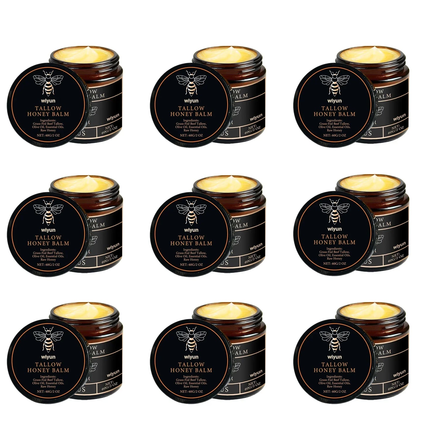 Organic Grass-Fed Beef Tallow Balm with Raw Honey Moisturizer