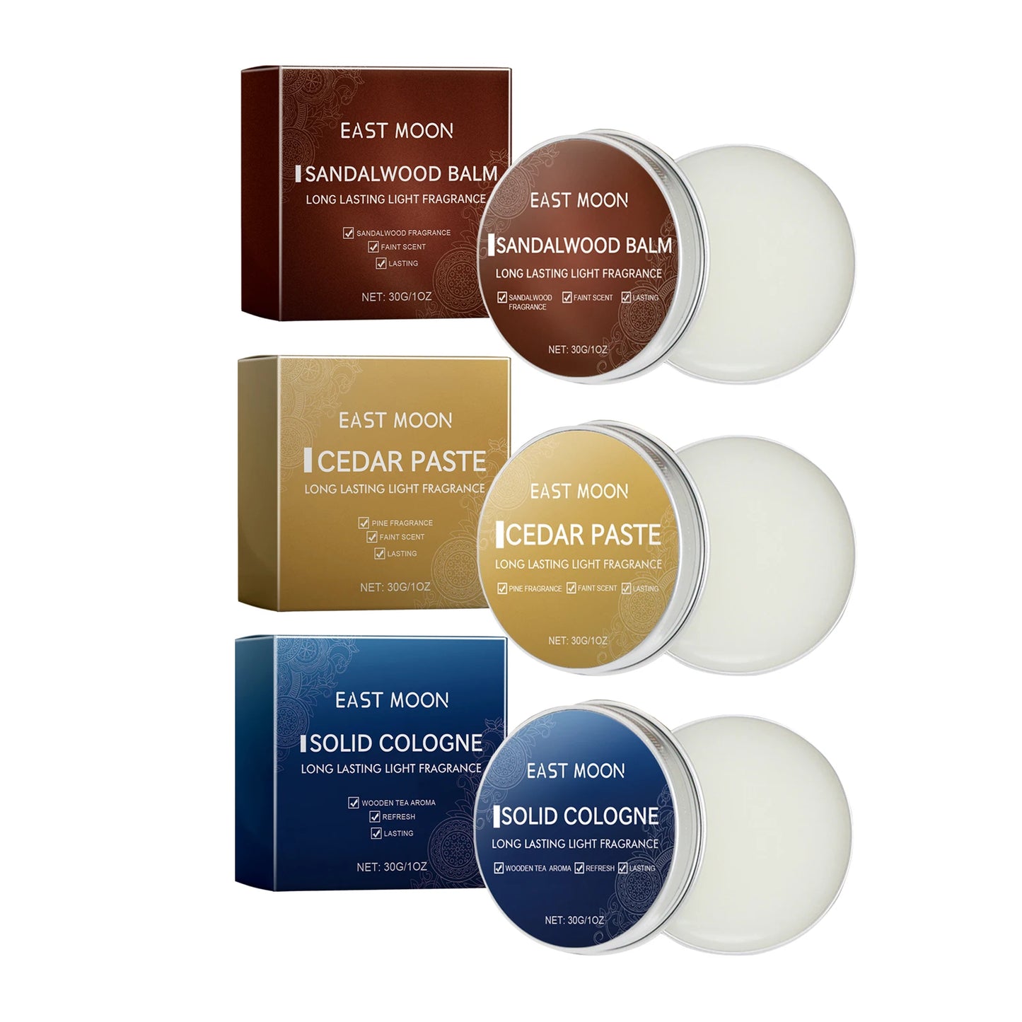 EAST MOON Solid Perfume Balm for Men – Long-Lasting Scent Gift