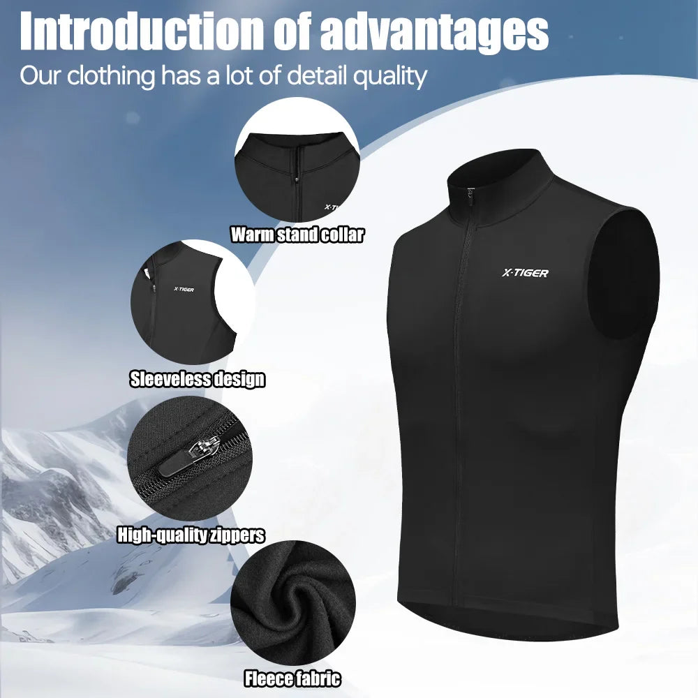 X-TIGER Windproof Thermal Cycling Vest – Reflective MTB Gilet
