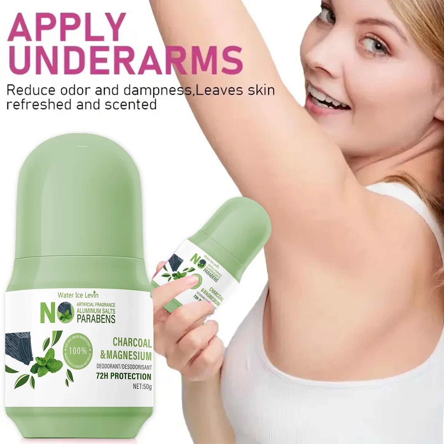 Natural Deodorant Stick – 72H Charcoal & Magnesium, Aluminum-Free