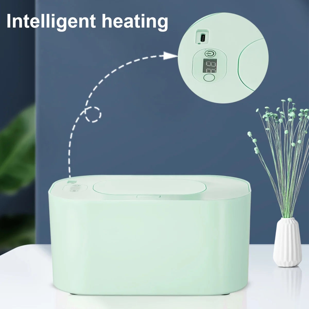 Baby Wipe Warmer Digital Display | USB, 3-Temp, Large Capacity