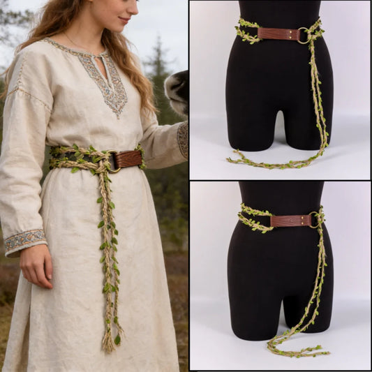 Medieval Long Knot Ring Belt Nordic Witch Rope Viking Revival Costume Peaceful Pleasures Health and Wellness