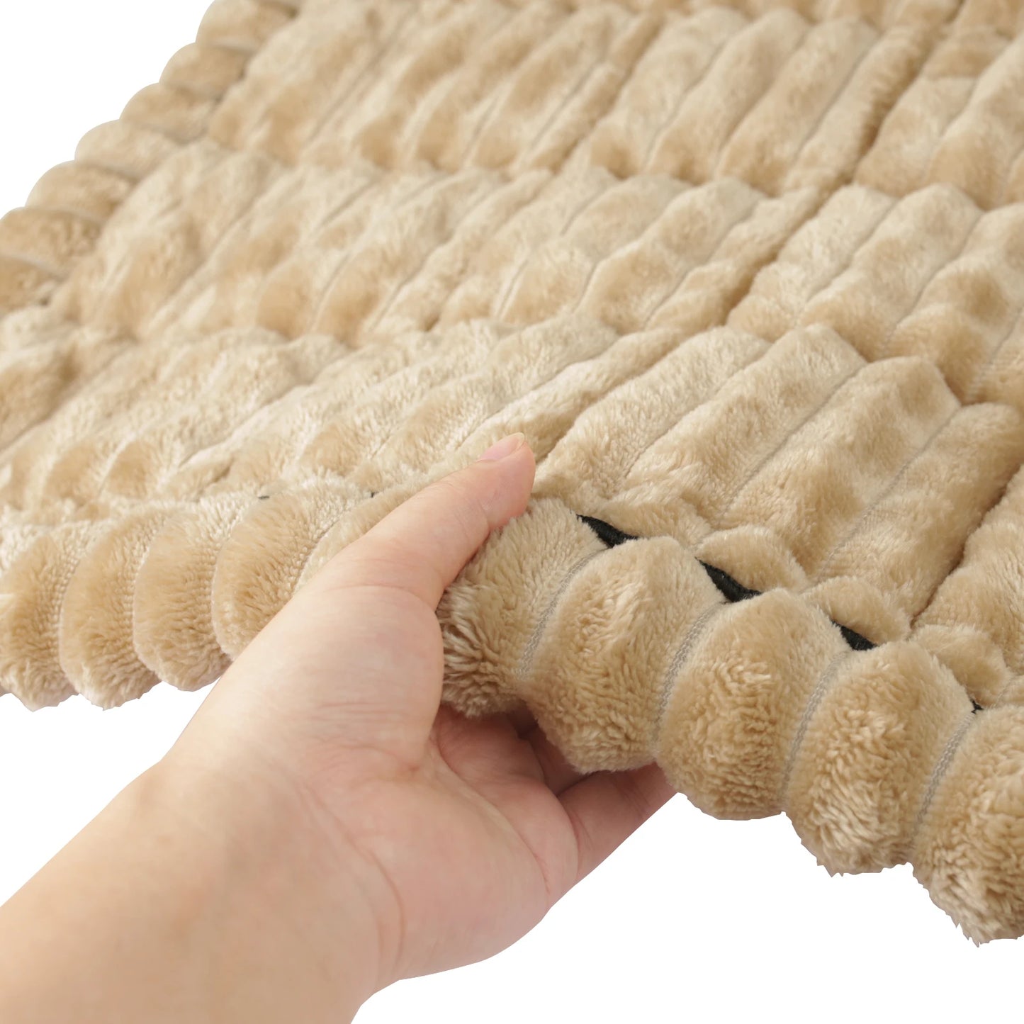 New Corduroy Sofa Towel Winter Warm Thickening Plush Universal Cushion Couch Cover L-shaped Sectional Anti-slip Modern Slipcover Peaceful Pleasures Health and Wellness Beige 1pc 90x160CM