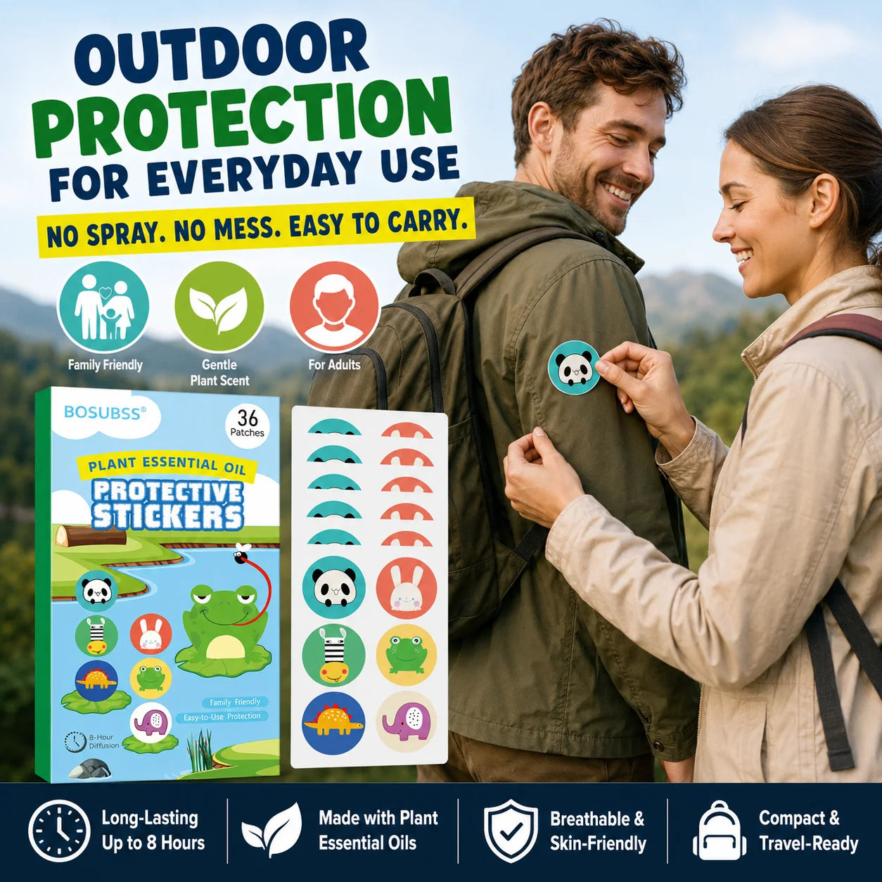 Mosquito Repellent Patches | Essential Oil | Camping & Home