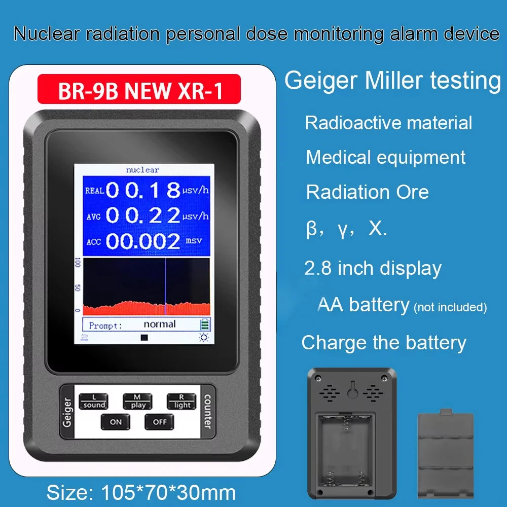 Hot Sell NEW XR-1 Portable Geiger Counter Nuclear Radiation Detector Personal Dosimeter Marble Tester X-Ray Radiation Dosimeter Peaceful Pleasures Health and Wellness