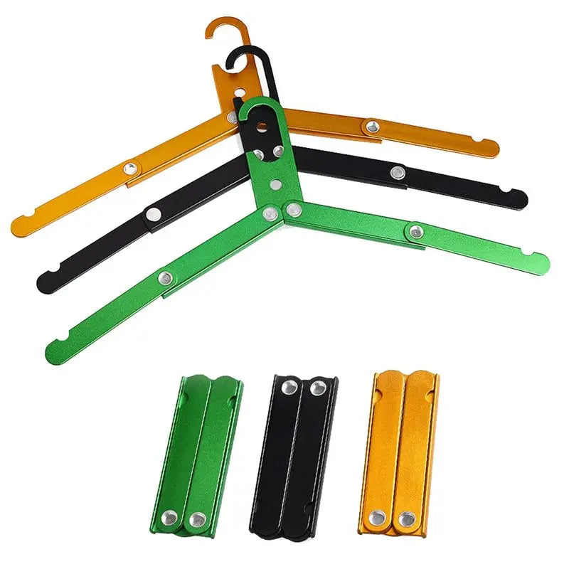 A36T-2Pcs Aluminum Alloy Folding Clothes Hanger Outdoor Camping Coat Drying Rack Metal Hangers For Travel Accessories Peaceful Pleasures Health and Wellness
