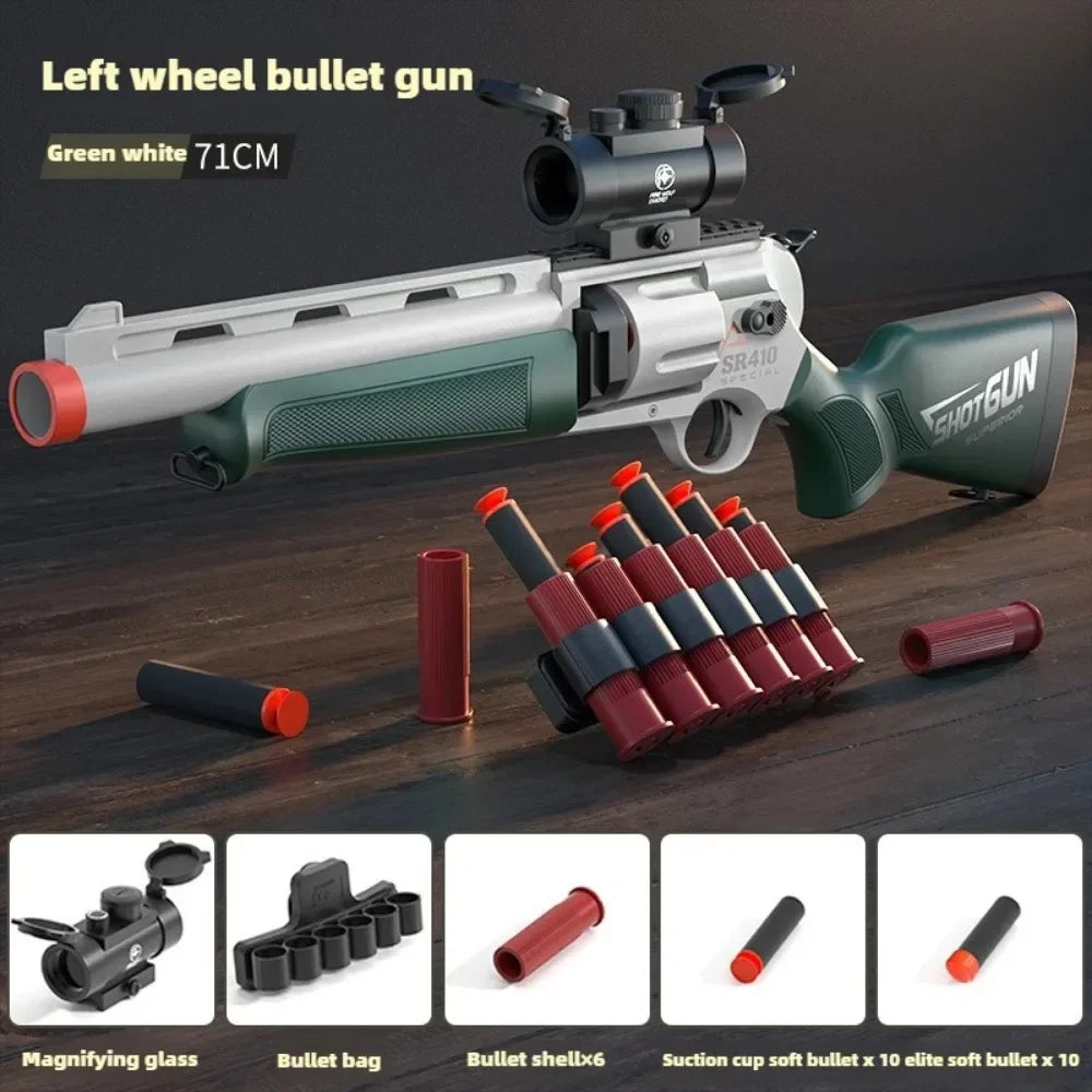 Safe Amazing Pirate EVA Soft Bullet Toy Pistol Guns For Children Outdoor Action Battle Shooting Games Toy Gifts Peaceful Pleasures Health and Wellness Green-White-A