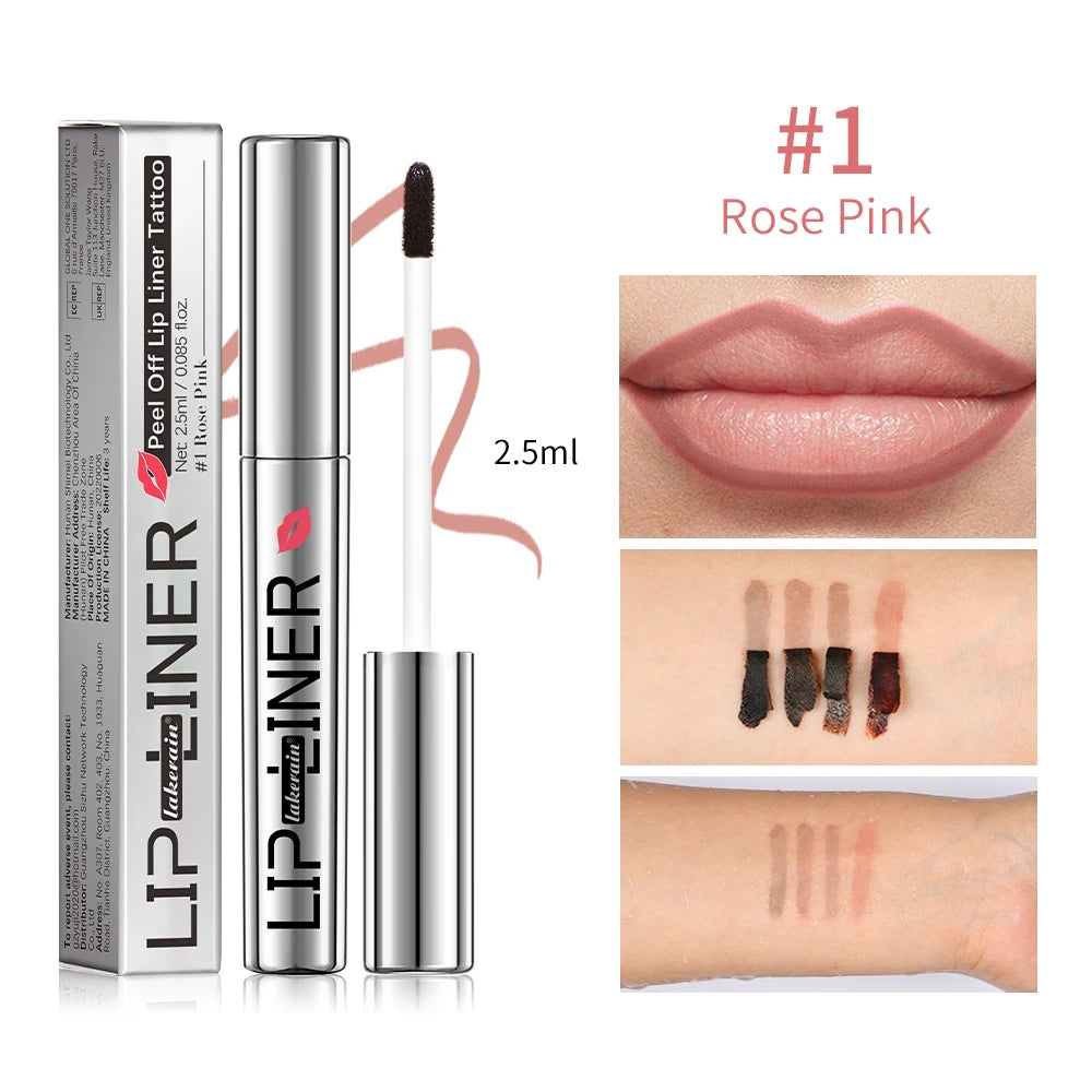Lipliner Peel Off Lip Liner Stain Peel Off Lip Liner Tattoo Waterproof Matte Long-Lasting Brown Nude Lip Color Cosmetics Makeup Peaceful Pleasures Health and Wellness 1
