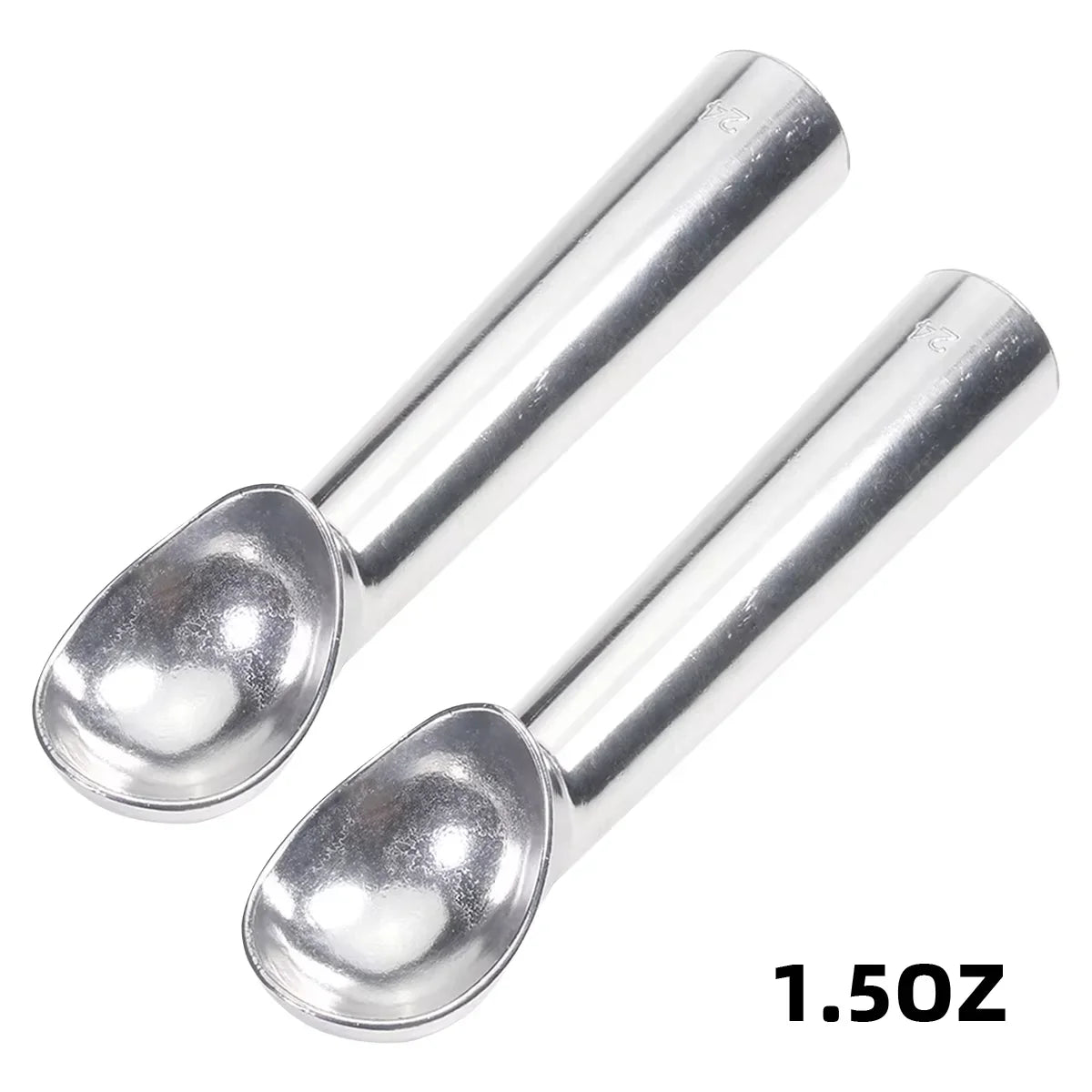 Nonstick Anti-Freeze Ice Cream Scoop and Frozen Dessert Scoop,1.5 and 2 Ounce Peaceful Pleasures Health and Wellness 2PCS 1.5 oz Silver