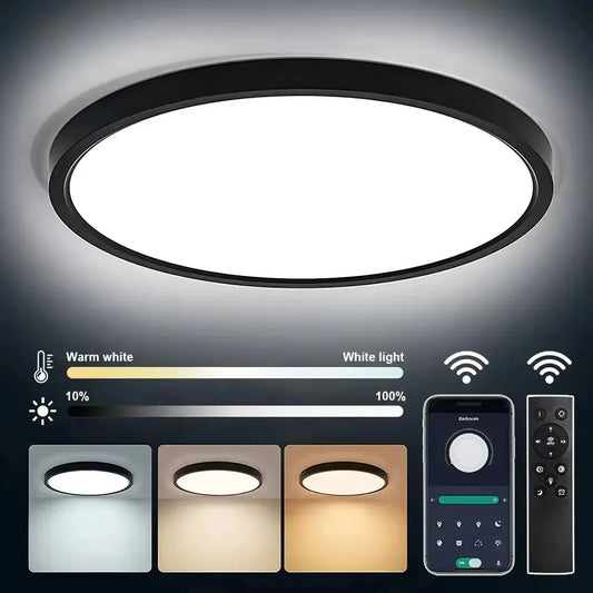RUNTOIN Dimmable LED Flush Mount Ceiling Light | Ultrathin
