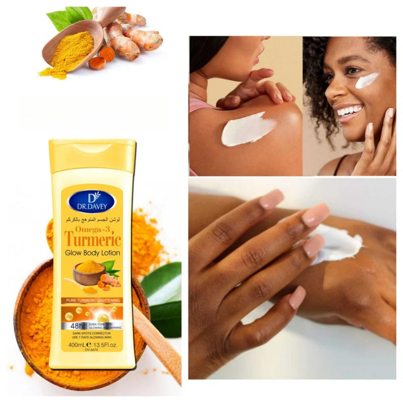 400ML Turmeric Body Lotion Large Capacity Four Seasons Moisturizing Body Lotion Refreshing Non-Greasy Fragrance Peaceful Pleasures Health and Wellness