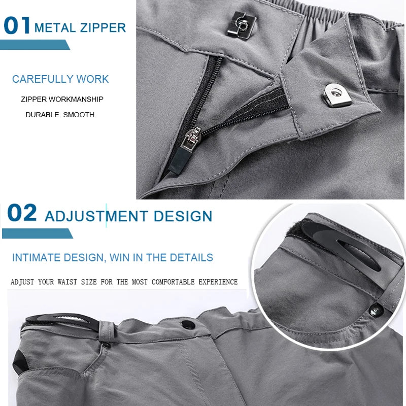 X-TIGER Men's MTB Bike Shorts | Gel Pad, Waterproof, Multi-Pocket