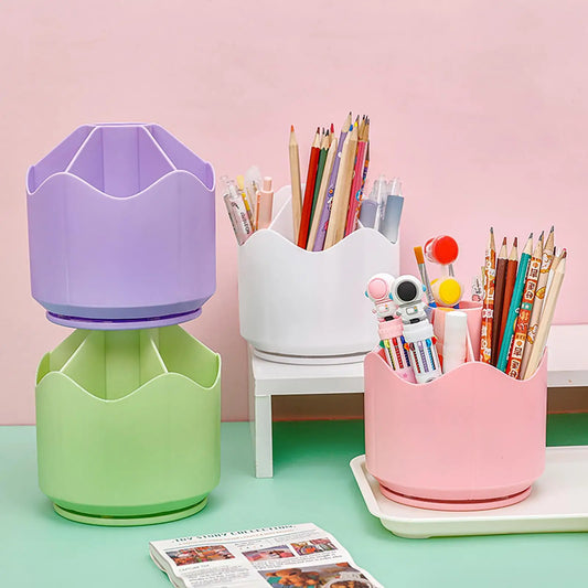 Rotating Pen Holder Organizer 360 Degree Spinnings Desktop Storage For Pens Markers Brushes, Space Saving Desk Organizer Peaceful Pleasures Health and Wellness